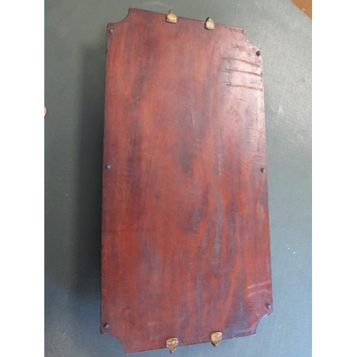 119 - An Edwardian mahogany inlaid twin handle tray, 68cm x 35cm, in generally good condition with some cr... 
