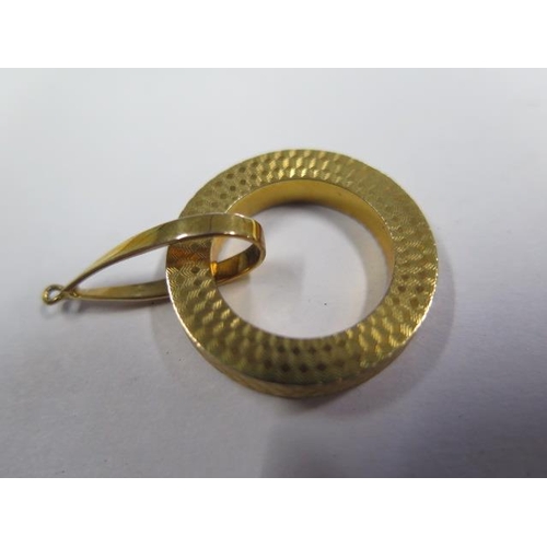 617 - A pair of yellow gold earrings, missing hoops, testing to approx 14ct, 2.6cm diameter, approx 8.9 gr... 