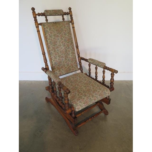 85 - A beechwood American rocking chair