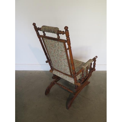 85 - A beechwood American rocking chair