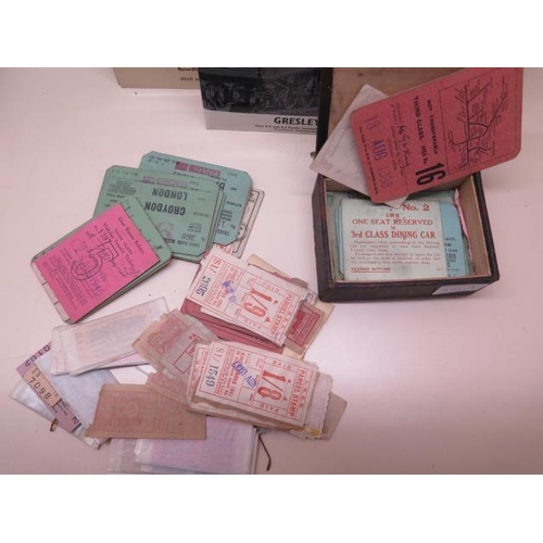 507 - A quantity of vintage railway tickets and 15 'Argo' transacord records, minor age related wear