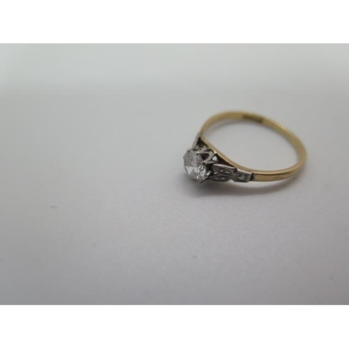 787 - An 18ct gold diamond solitaire ring, the diamond approx 0.50ct, marked 18ct, ring size O/P, approx 2... 