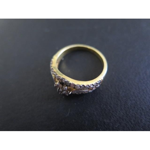 798 - A gilt rough cut diamond ring, size L/M, in generally good condition