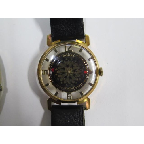 963 - An Ernest Borel Novelty cocktail watch, manual wind with kaleidoscope dial, running, and a Seiko Aut... 