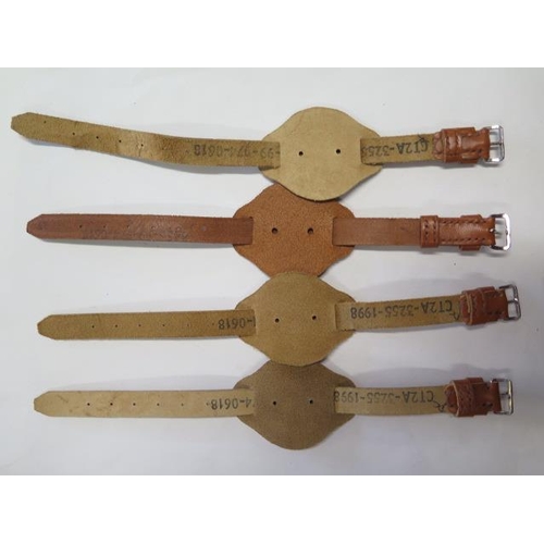 965 - Four rare unused military bund type leather wrist straps from 1998/99, issue no 8455-99-974-0618, an... 