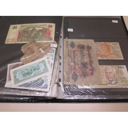 1004 - A large collection of World banknotes in two albums and some loose