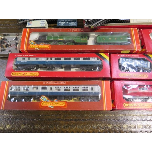 1052 - A Hornby 00 gauge railway, flying Scotsman loco, 0-6-0 tank loco, assorted rolling stock, track etc.... 