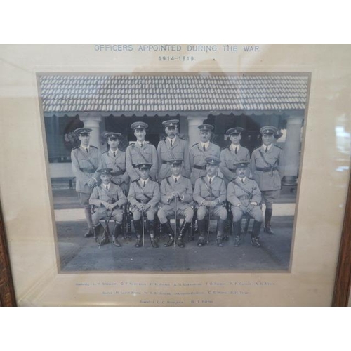 1084 - A pair of framed photos of a soldier 1915 Royal Suffolk Hussars with badge and the same soldier 1919... 