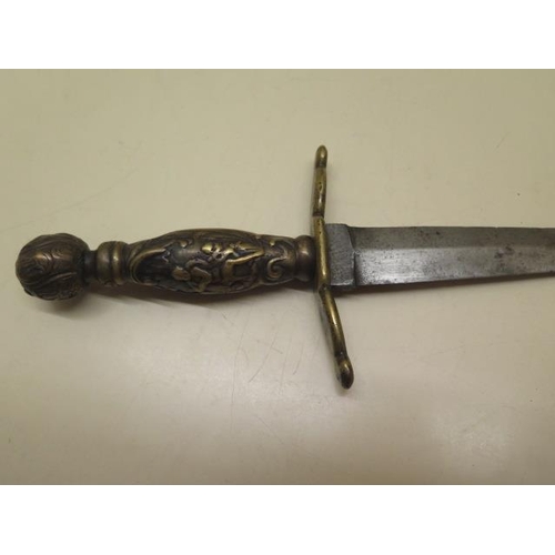 1092 - A Victorian Medieval revival dagger, 29cm long, some wear and pitting but sound condition