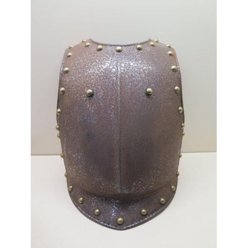 1095 - A 19th century French cavalry plate, 46cm x 33cm, has been drilled for wall mounting, some pitting b... 