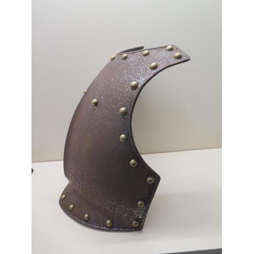 1095 - A 19th century French cavalry plate, 46cm x 33cm, has been drilled for wall mounting, some pitting b... 