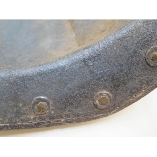 1095 - A 19th century French cavalry plate, 46cm x 33cm, has been drilled for wall mounting, some pitting b... 