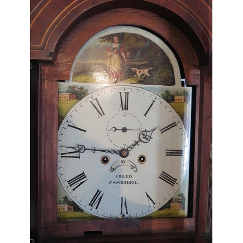 214 - An 8 day mahogany and inlaid longcase clock with a 12