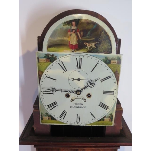 214 - An 8 day mahogany and inlaid longcase clock with a 12