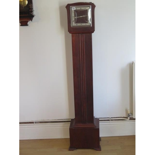 215 - An early 20th century granddaughter clock with full Westminster chimes, 8 day movement, 144cm tall, ... 