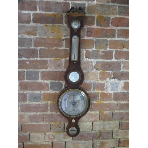 216 - A 19th century barometer by Peilrini of Bristol, 98cm tall, with restorations