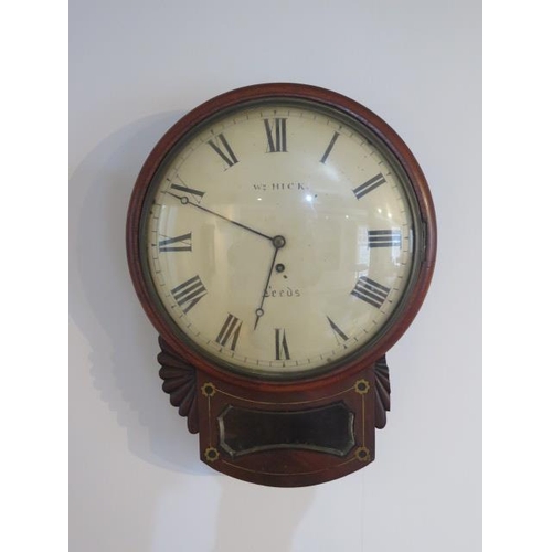 219 - A 19th century drop dial wall clock with a 12