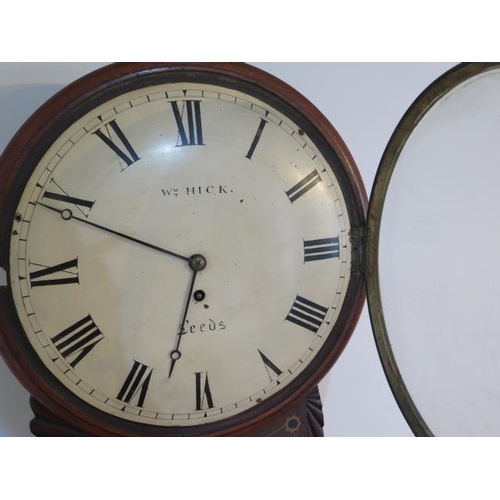 219 - A 19th century drop dial wall clock with a 12