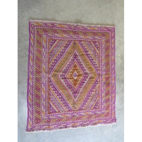 268 - A hand knotted woollen Gazak rug, 123cm x 112cm