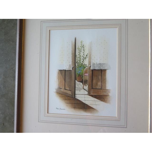 316 - Paul Dawson, four framed watercolours, three in matching frames, 43cm x 47cm, all good condition