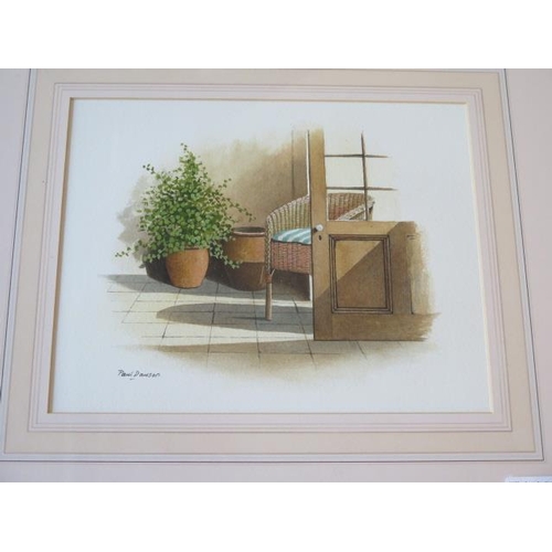 316 - Paul Dawson, four framed watercolours, three in matching frames, 43cm x 47cm, all good condition