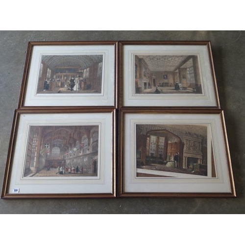 320 - Five coloured John Nash interior prints in gilt frames, 52cm x 61cm, one slipped in frame, staining ... 