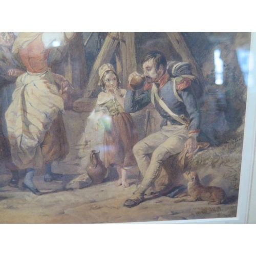 338 - Walter Goodall RWS (1830-1889), a watercolour entitled 'A halt at a Brittany well, a copy of his bro... 