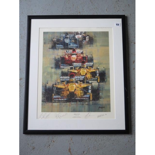 435 - A Formula 1 limited edition print 'Jordan Team' by Juan Carlos Ferrigno, 70cm x 60cm, in good condit... 