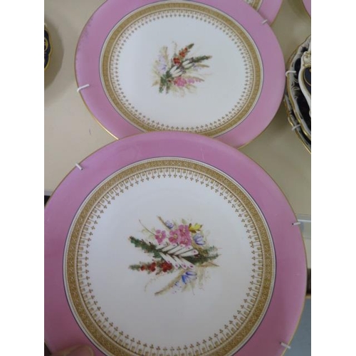 469 - A pair of Bodley scenic 24cm plates, 4 Worcester floral decorated plates, a pair of Spode 17cm plate... 