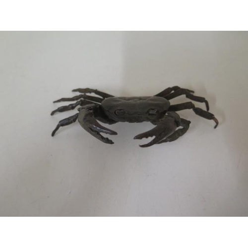 474 - A bronze crab, 13cm wide