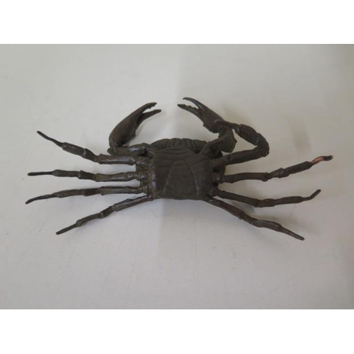 474 - A bronze crab, 13cm wide