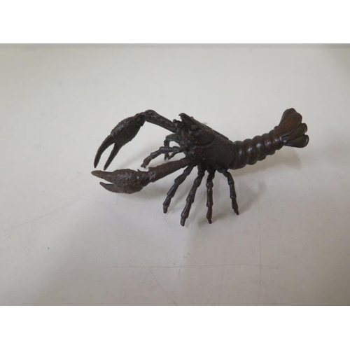 478 - A bronze lobster, 10cm long