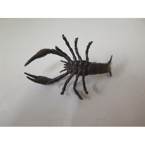 478 - A bronze lobster, 10cm long