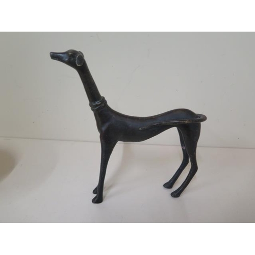 480 - A bronze greyhound, 23cm tall, small chip to patination