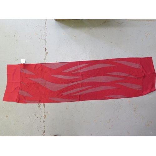 497 - A Giorgio Armani red silk scarf Le Collezioni, 155cm x 40cm, no obvious damage, no box