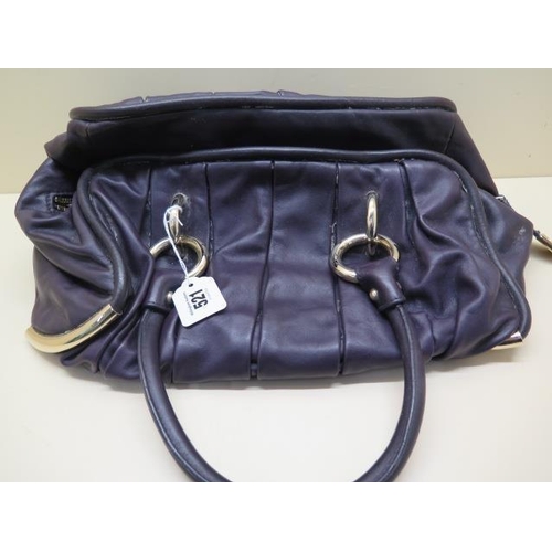 503 - A Bally purple leather handbag with gilt metal hardware, 40cm wide, signs of light use, a little dus... 