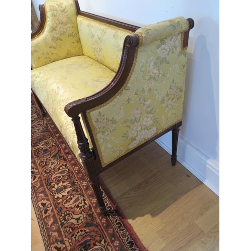 51 - An Edwardian mahogany window seat in good condition and recently reupholstered, 80cm tall x 110cm x ... 