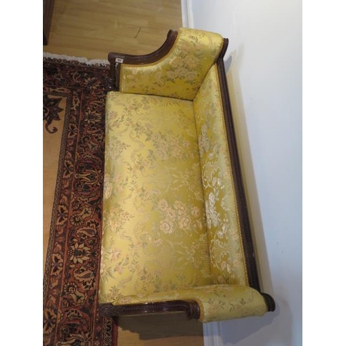 51 - An Edwardian mahogany window seat in good condition and recently reupholstered, 80cm tall x 110cm x ... 