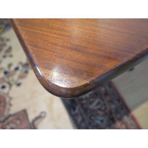 53 - A 19th century mahogany drop leaf corner side table with a small drawer, 70cm tall x 67cm x 67cm whe... 