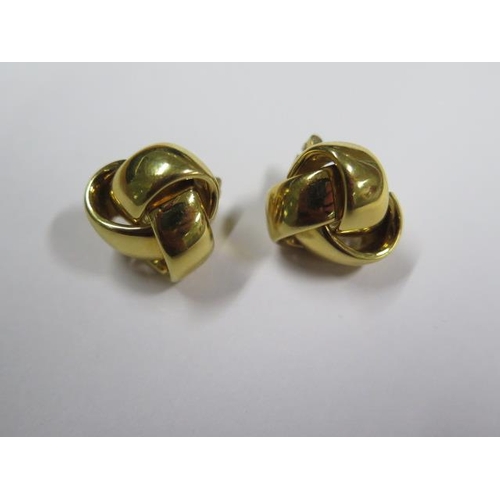 709 - A pair of 18ct knot earrings, approx 12.6 grams, in good condition