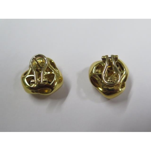 709 - A pair of 18ct knot earrings, approx 12.6 grams, in good condition