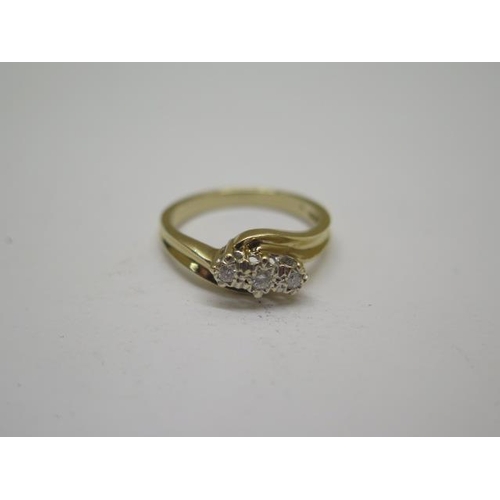 729 - A 9ct gold and diamond ring, size M, approx 2.9 grams in good condition, hallmarked