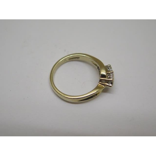 729 - A 9ct gold and diamond ring, size M, approx 2.9 grams in good condition, hallmarked