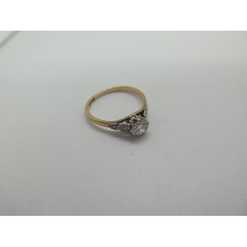 787 - An 18ct gold diamond solitaire ring, the diamond approx 0.50ct, marked 18ct, ring size O/P, approx 2... 