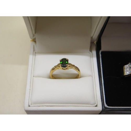 801 - Two GTV yellow gold rings, a 14ct alexandrite and diamond approx 4 grams and a 9ct chrome dropside a... 