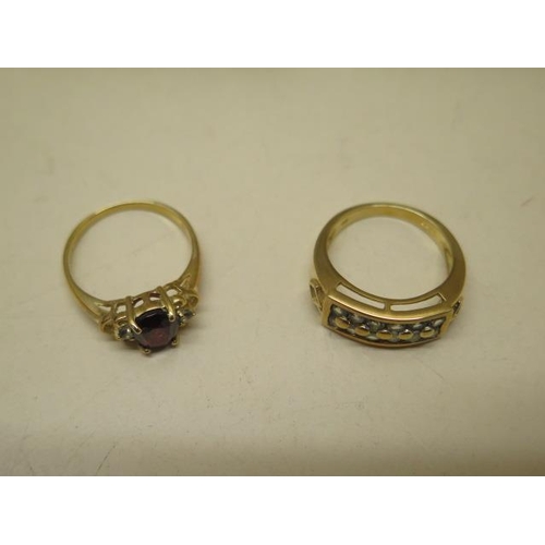 805 - Two GTV 9ct rings, alexandrite and garnet and alexandrite, both size N, approx 6.3 grams, both good ... 