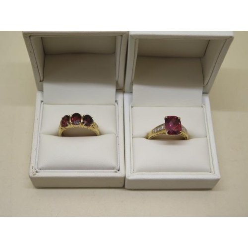 807 - Two GTV 14ct yellow gold rings, both size P, approx 8 grams, both good condition