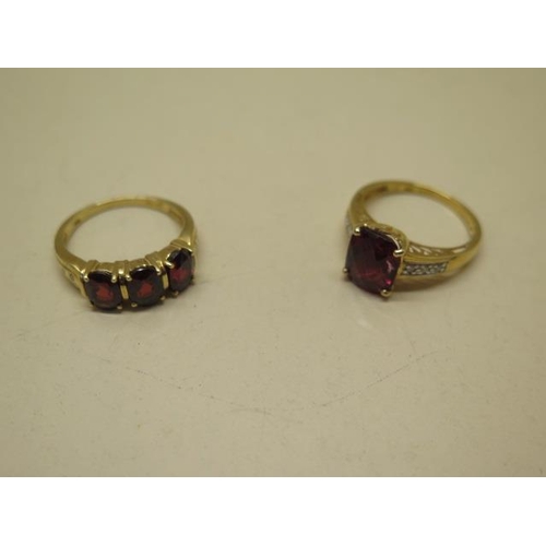 807 - Two GTV 14ct yellow gold rings, both size P, approx 8 grams, both good condition