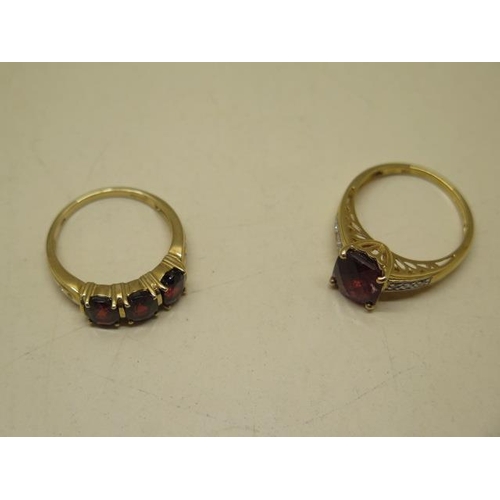 807 - Two GTV 14ct yellow gold rings, both size P, approx 8 grams, both good condition