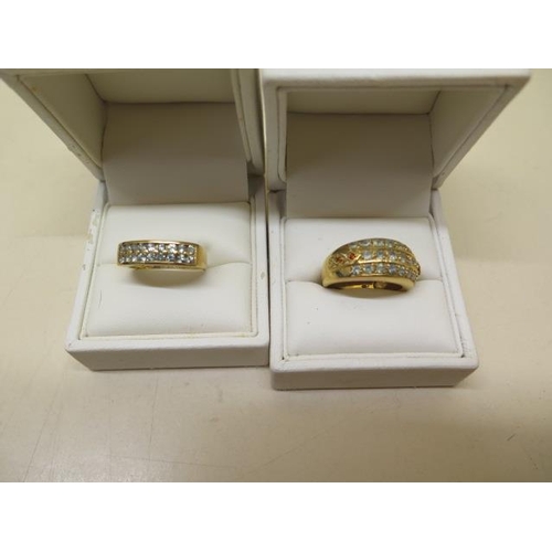 809 - Two GTV 9ct yellow gold alexandrite rings, size N, approx 7.6 grams, both good condition